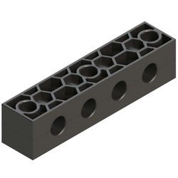 Multizasick 4 otwory, 3 śruby (1 szt. = 2 częsci) Ø rury 17.2 mm Polyamid 6 RANGM217.2C4X