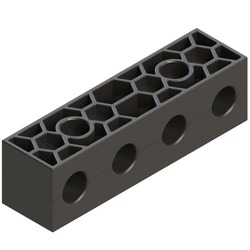 Multizasick 4 otwory, 2 śruby (1 szt. = 2 częsci) Ø rury 18 mm Guma RAVGM218B4X