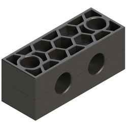 Multizasick 2 otwory, 2 śruby (1 szt. = 2 częsci) Ø rury 21.3 mm Guma RAVGM321.3B2X