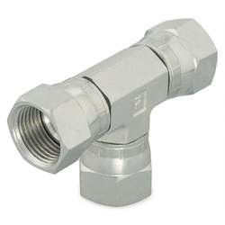 Złączka trójnikowa z nakrętką obrotową Ø zew rury 8, 10mm 5/16, 3/8'' gwint 9/16-18 Stal 6 JX6-S