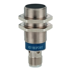 Czujnik indukcyjny M18 PNP NO + NC zasięg 8 mm zasilanie 12 - 24V DC konektor M12 XS118B3PCM12