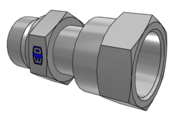 Przyłączka prosta Ø zew rury 12mm 1/2'' gwint M16×1.5 13/16-16 8M16F682EDMLSS