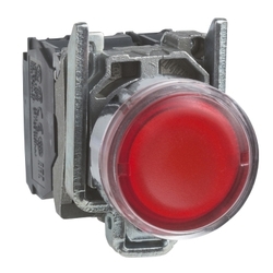 Przycisk monostabilny metalowy czerwony podświetlany 24V 1NO 1NC XB4BW34B5
