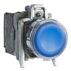 Przycisk monostabilny metalowy niebieski podświetlany 110V AC 1NO 1NC XB4BW36G5