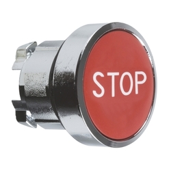 Napęd przycisku metalowy czerwony STOP ZB4BA342
