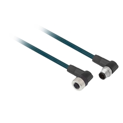 Adapter męski M12 4 piny prosty złącze żeńskie M12 4 piny kątowy złącze PUR IP65 - IP67 - IP69K XZCR1512041C2