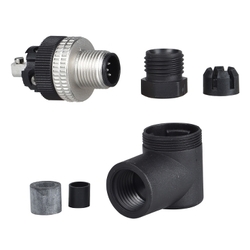 Konektor męski kątowy M12 5 pinów plastikowy IP67 XZCC12MCM50B