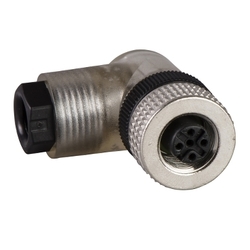 Konektor żeński kątowy M12 4 piny plastikowy IP67 XZCC12FCP42B