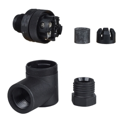 Konektor męski kątowy M12 4 piny plastikowy IP67 XZCC12MCP40B