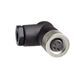 Konektor żeński kątowy M8 4 piny plastikowy IP67 XZCC8FCM40S