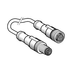 Adapter męski M12 3 piny prosty złącze żeńskie M12 3 piny prosty złącze PUR IP65 - IP67 - IP69K XZCR1511040A1
