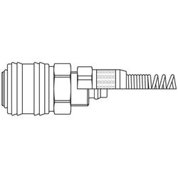 szybkozłącze żeńskie DN7,2 ze sprężyną na przewód Ø 8x10 mm 26KBKK10MPX