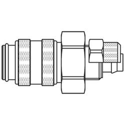 szybkozłącze żeńskie DN5 na przewód Ø 4x6 mm 21KAKO06MPN