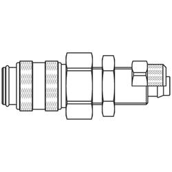 szybkozłącze żeńskie DN5 panelowe na przewód Ø 4x6 mm 21KAKS06MPN