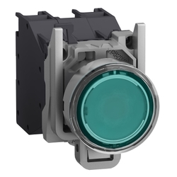 Przycisk monostabilny metalowy zielony podświetlany 24 - 230V 1NO ATEX XB4BP383BM5GEX