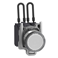 Lampka sygnalizacyjna metalowa z funkcją testowania 24V biała XB4BW21B5